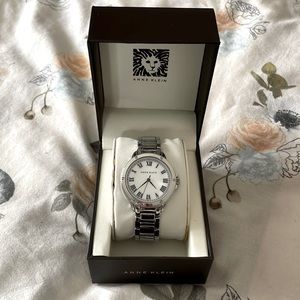 Anne Klein Classic Silver Watch with Roman Numbers